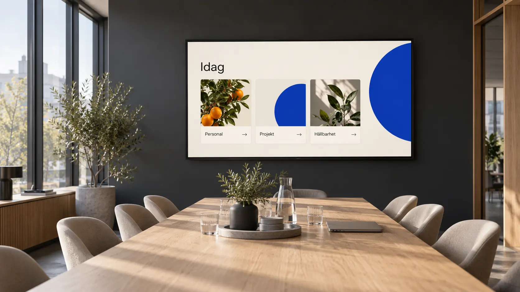 Innehåll på en informationsskärm